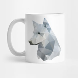 Dramabite Low-poly polygon grey wolf geometric minimal illustration Mug